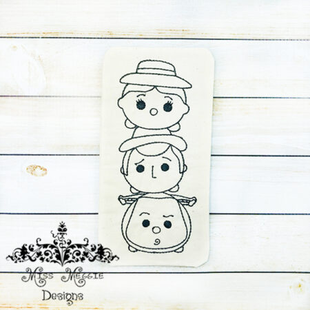 Doodle doll coloring stuffie Stacked Toys ITH Embroidery file