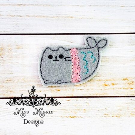 Ballet Cat Kitty  Catfish feltie ITH Embroidery design file