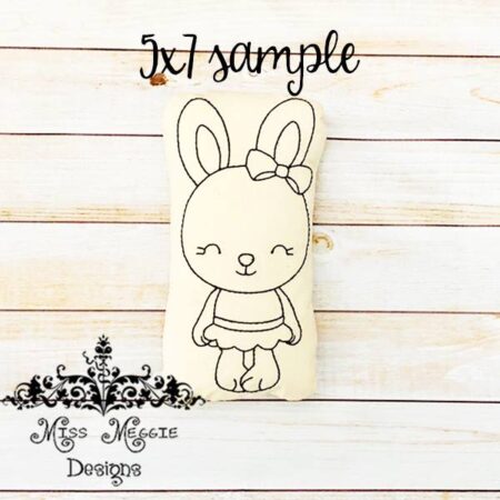Doodle coloring doll Girl Bunny Rabbit Embroidery file
