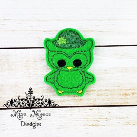 Irish Owl St Patrick's day  feltie ITH Embroidery design file