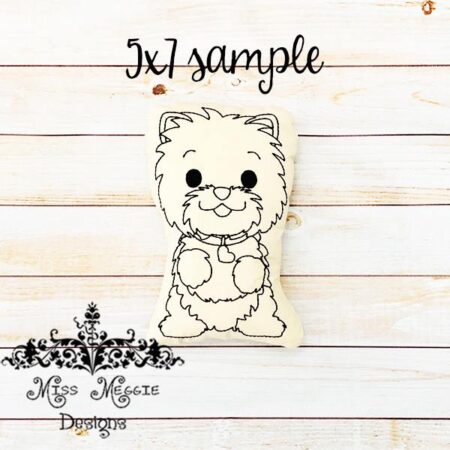 Doodle coloring doll Happy dog doggie Embroidery file