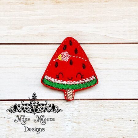 Watermelon Pop Summer headband feltie ITH Embroidery design file