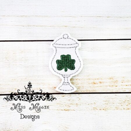 Candy jar Clover St Patrick's day  feltie ITH Embroidery design