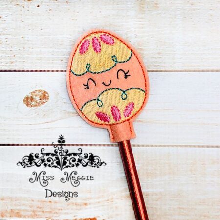 Fancy Egg Pencil topper ITH Embroidery design file