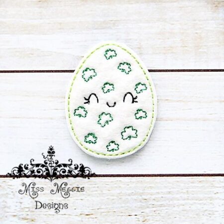 Clover Egg Kawaii feltie ITH Embroidery design file