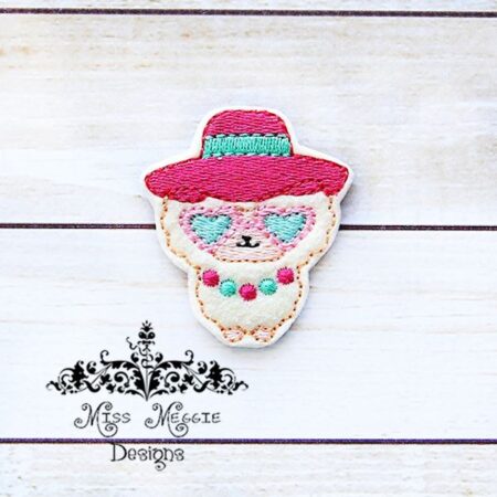 Llama Alpaca Beach Summer feltie ITH Embroidery design file