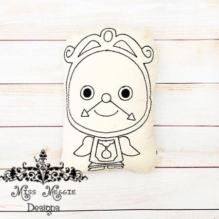 Doodle coloring doll Beauty Clock  ITH Embroidery file