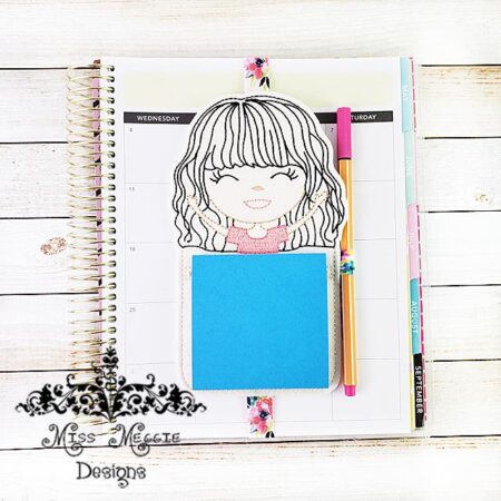 Sticky Pad Holder FriYay Girl Woman ITH Embroidery design