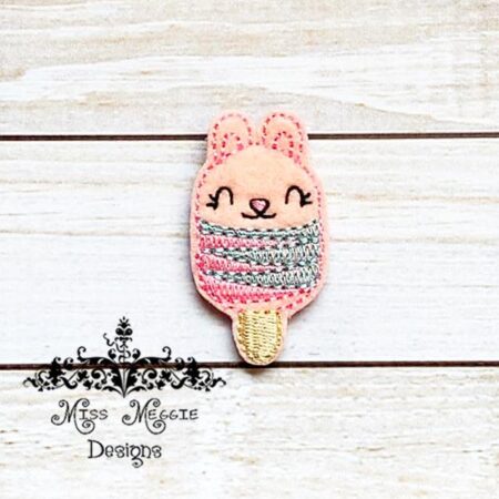 Popsicle Bunny Rabbit sweet feltie ITH Embroidery design file