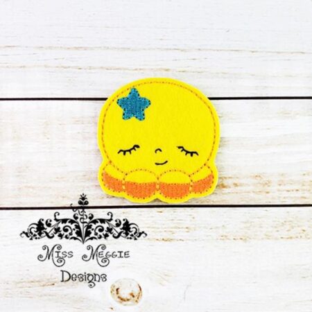 Chubby Fat Octopus feltie ITH Embroidery design file