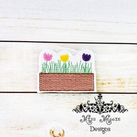 Spring Flower Box feltie ITH Embroidery design file