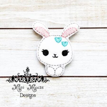 Sitting Bunny Rabbit Spring  feltie ITH Embroidery design file