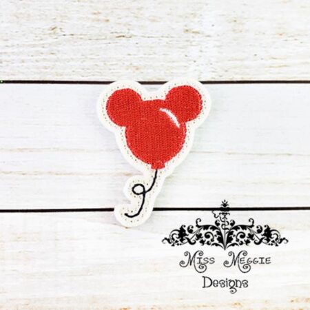 Mouse Balloon Party celebration  feltie ITH Embroidery design