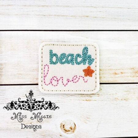 Beach Lover Summer feltie ITH Embroidery design file