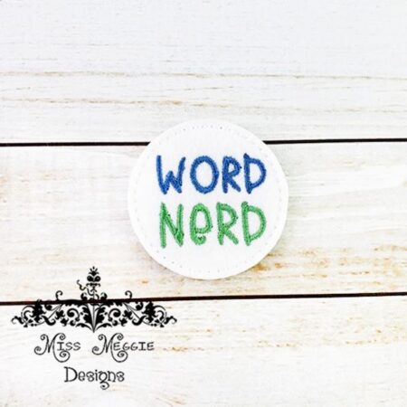 Word Nerd Geek feltie ITH Embroidery design file