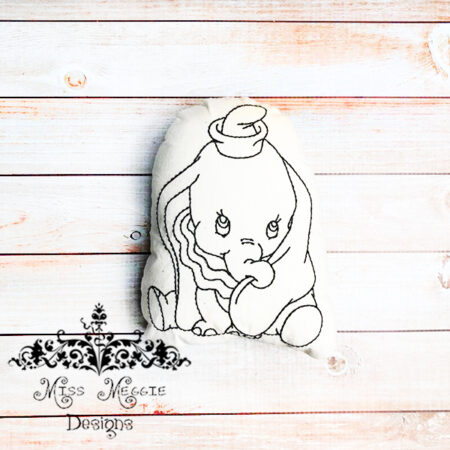 Doodle coloring doll stuffie Circus Elephant Embroidery file