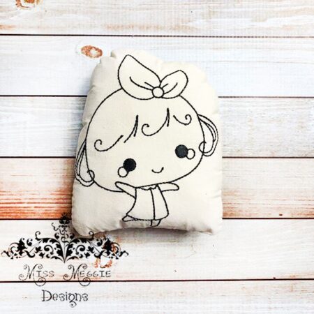 Doodle coloring doll stuffie Lolly Happy Joy Embroidery file