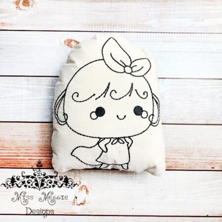 Doodle coloring doll stuffie Lolly Super Girl Embroidery file
