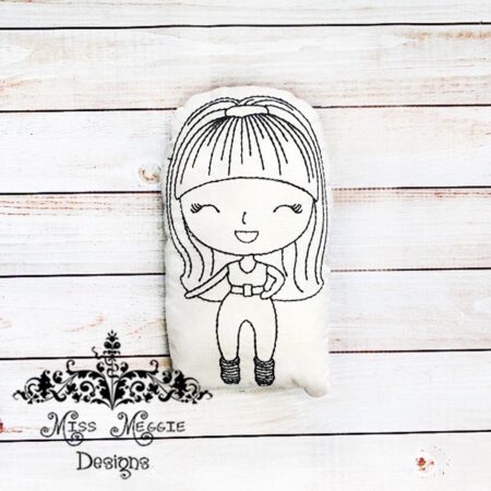 Doodle coloring doll Toy Doll Girl Embroidery file