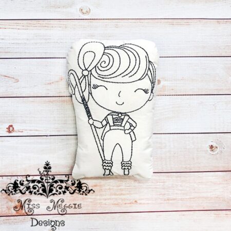 Doodle coloring doll Toy Bo Peep Girl Embroidery file
