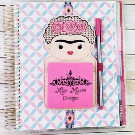 Sticky Pad Holder Frida Painter ITH Embroidery design file