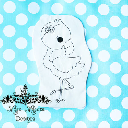 Doodle coloring doll stuffie Flamingo Embroidery file