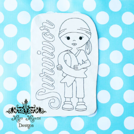 Doodle coloring doll stuffie Survivorgirl Cancer Embroidery file