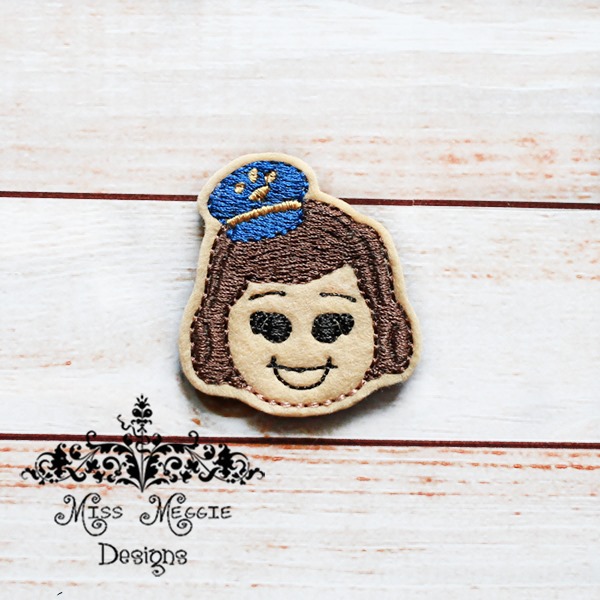 Toy Little Cop Girl Police officer feltie ITH Embroidery design | Miss ...