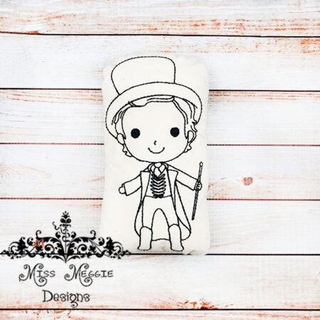 Doodle coloring Stuffie doll showman Top man ITH Embroidery file