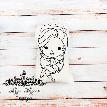 Doodle coloring Stuffie doll Showman Annie ITH Embroidery file