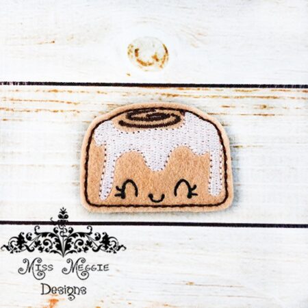 Cinnamon Roll Bun  feltie ITH Embroidery design