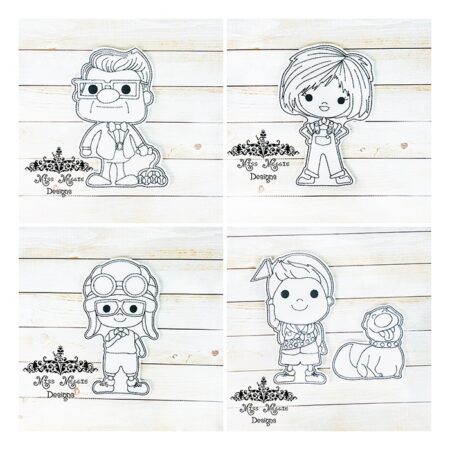 Up Old man Boy scout set coloring dolls ITH Embroidery Design