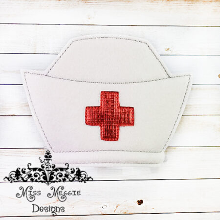 Dress up Nurse headband hat ITH Embroidery design file