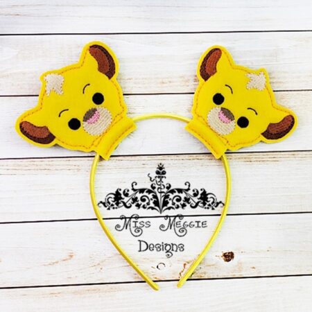 puff baby King Lion Headband Ears set ITH Embroidery design file