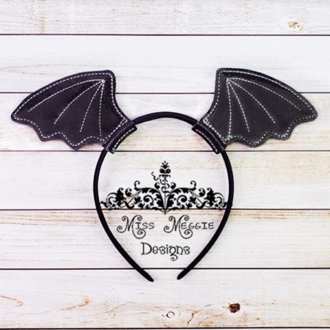 Bat Wings Headband Ears set ITH Embroidery design file | Miss Meggie
