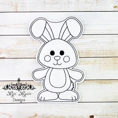 Coloring flat doll Bunny boy ITH Embroidery design file.