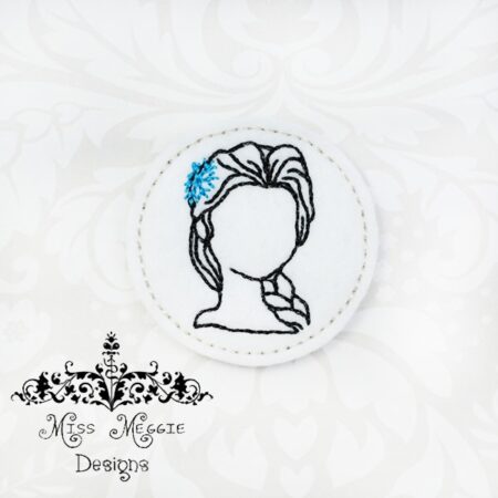 Sketch Snow Queen Prinncess feltie ITH Embroidery design file