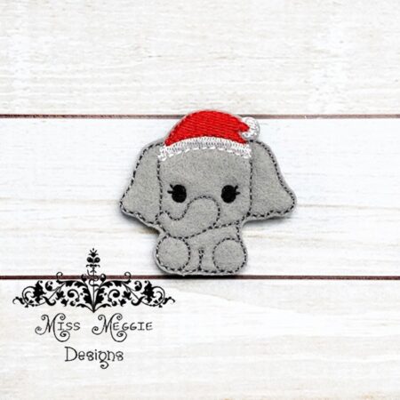 Elephant Santa Hat feltie ITH Embroidery design file