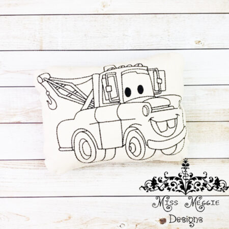 Doodle doll coloring stuffie Tow Truck ITH Embroidery file