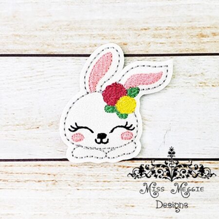 Flowers Spring Bunny Rabbit Cute  feltie ITH Embroidery design