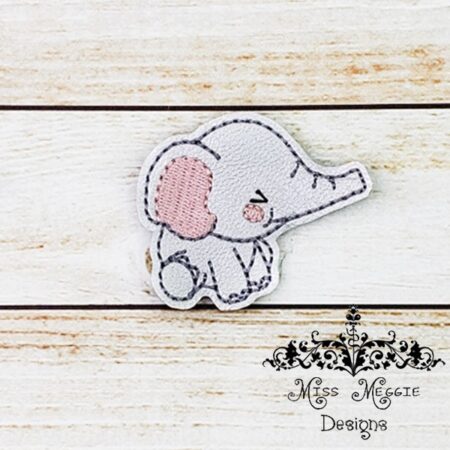 Bob the Elephant Happy Trumpeting feltie ITH Embroidery design