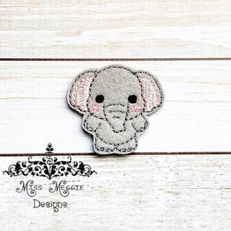 Bob the Elephant feltie ITH Embroidery design