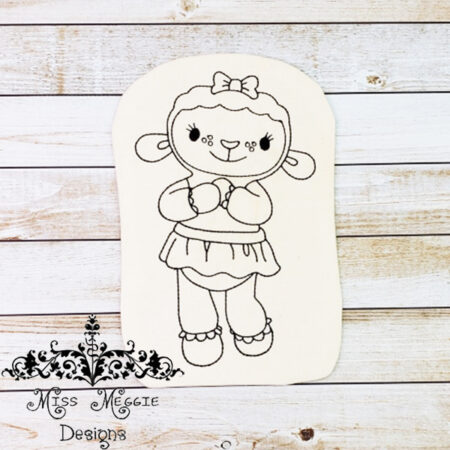 Doodle doll coloring stuffie Lambie ITH Embroidery file