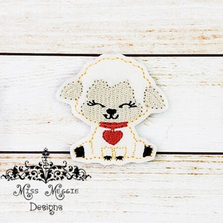 Valentine's Lovely Lamb Sheep Heart Feltie ITH Embroidery design