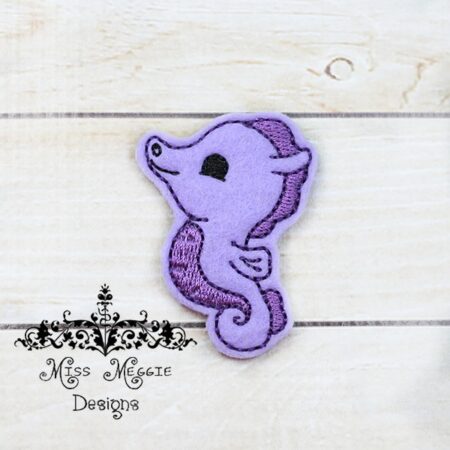 Seahorse sea horse cute baby feltie ITH Embroidery design