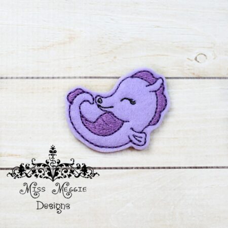 Seahorse sea horse sleepy baby feltie ITH Embroidery design