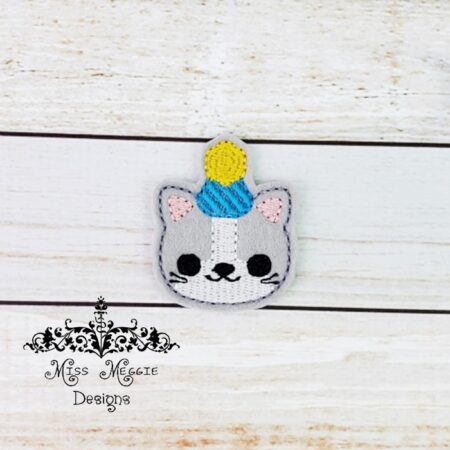 Birthday party Cat Kitty feltie ITH Embroidery design file