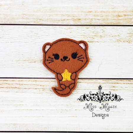 Otter Star feltie ITH Embroidery design file