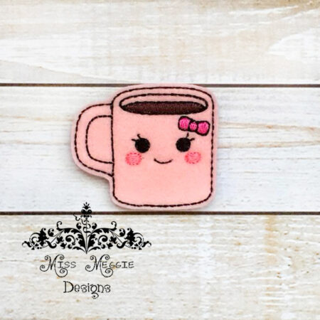 Coffee Mug Mrs. feltie ITH Embroidery design file