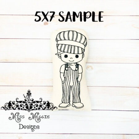 Doodle coloring doll stuffie Train Engineer  Embroidery file